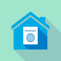 Sticker - Long shadow house with  a passport