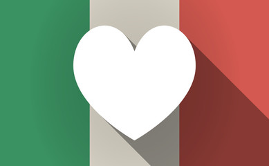 Sticker - Long shadow Italy flag with  the heart poker playing card sign