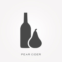 Wall Mural - Silhouette icon pear cider