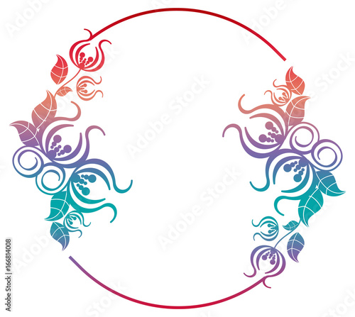 Beautiful Gradient Round Frame Color Silhouette Frame For - 