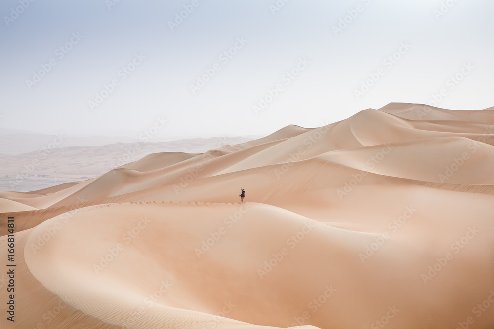 Rub al Khali Desert at the Empty Quarter, in Abu Dhabi, UAE - obrazy, fototapety, plakaty 