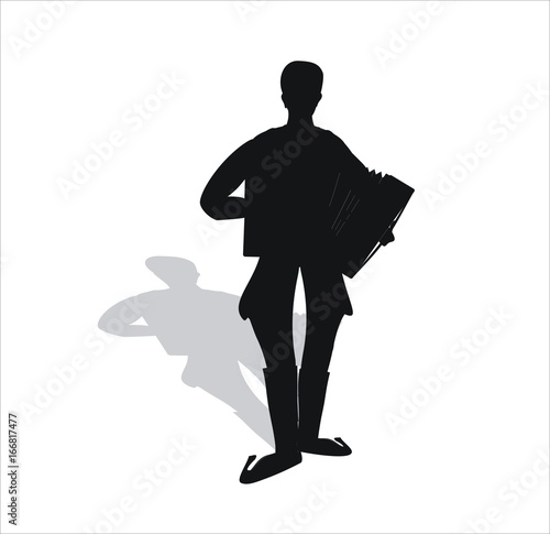 Cuadros en Lienzo accordionist - accordion shadow