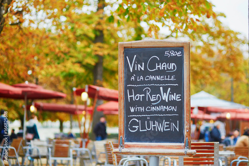 Menu Board With Words Hot Wine In Three Languages Buy