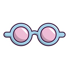 Wall Mural - Pink blue magic glasses icon, cartoon style