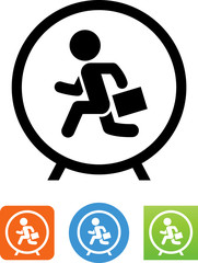 Poster - Man Running In Hamster Wheel Icon