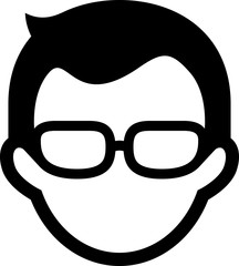 Canvas Print - Man Wearing Glasses Icon