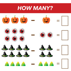 Mathematics tasks for preschool children halloween special. Tasks for deduction for preschool kids