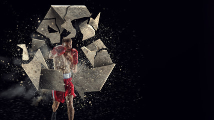 Poster - Strong enough to challenge it. Mixed media