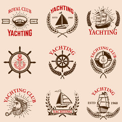 Wall Mural - Set of yachting emblems