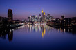 Frankfurt am Main city skyline during blue hour in Frankfurt, Germany