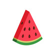 Watermelon sign vector icon. Realistic 3d ripe fruit illustration. Business concept simple flat pictogram on white background.
