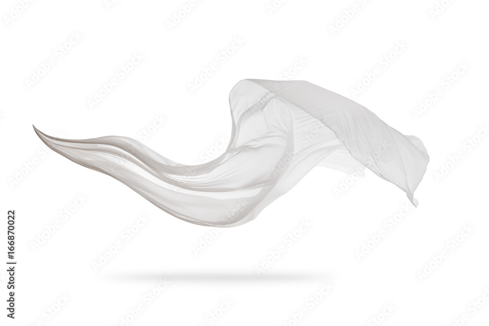 Smooth elegant white cloth isolated on white background - obrazy, fototapety, plakaty 