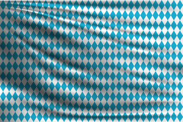 Wall Mural - Flag of Oktoberfest on wavy fabric with pattern. Vector illustration rhombus pattern.