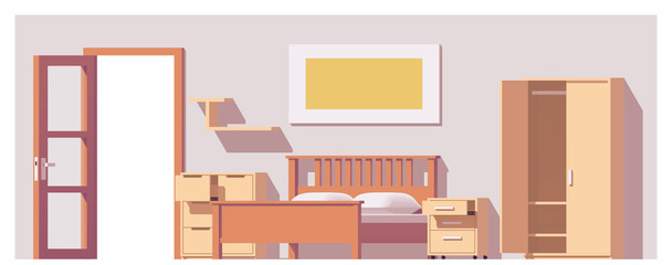 Wall Mural - Vector low poly bedroom