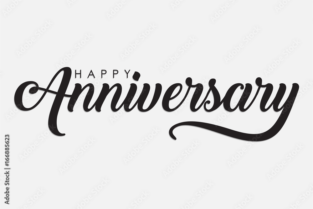 isolated calligraphy of happy anniversary with black color Stock Vector ...