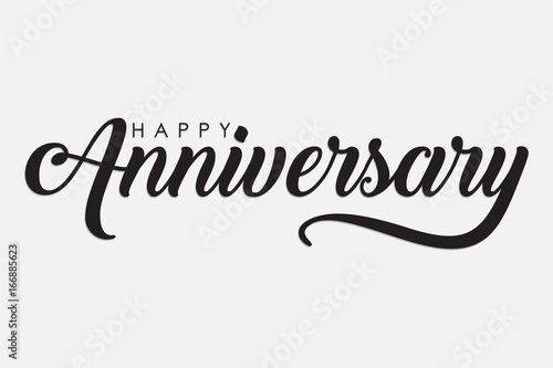 Fotografía isolated calligraphy of happy anniversary with black color
