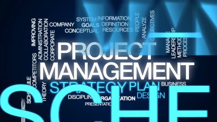 Sticker - Project management animated word cloud, text design animation.