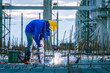 welder welding worker in the construction site