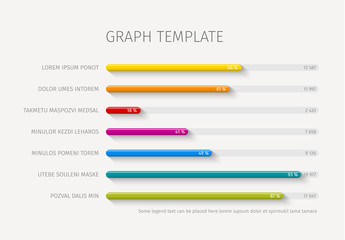 Vector column horizontal graph template