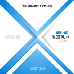 Wall Mural - Technology blue background with icons for brochure, flyers and infographics design. Modern vector illustration, eps10