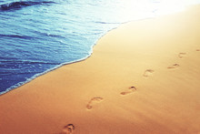 Fußspuren Im Sand Am Strand
