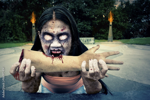Plakat Zły Potwór Zjadliwy Zombie
