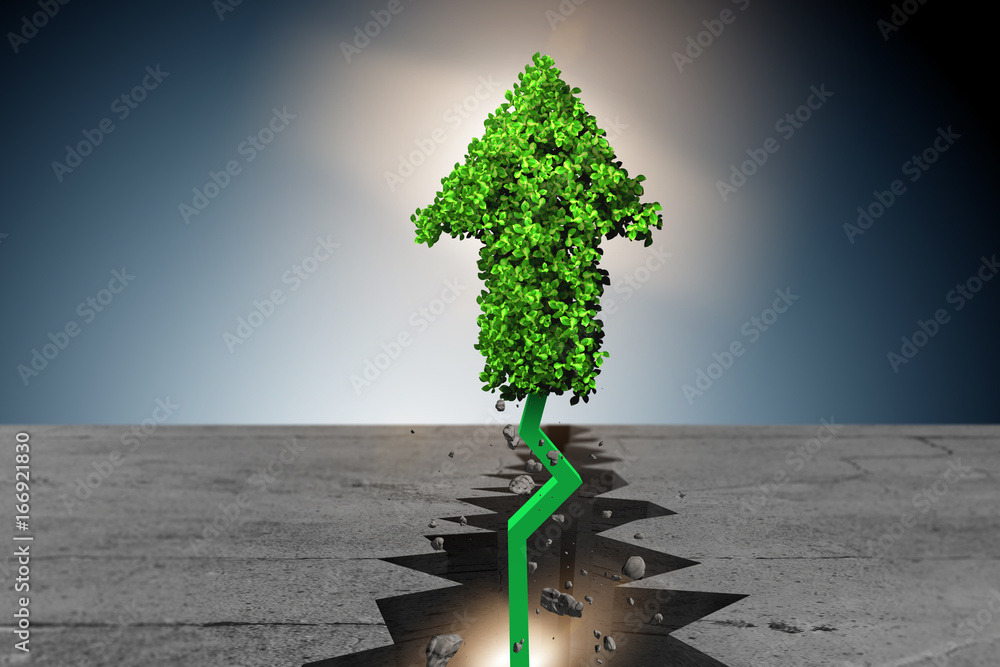 Green arrow pointing upwards - 3d rendering Stock Illustration | Adobe ...