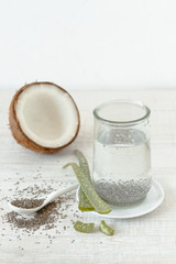 Sticker - Vegan drink made from coconut water, chia seeds and aloe vera