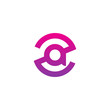 Initial letter za, az, a inside z, linked line circle shape logo, purple pink gradient color


