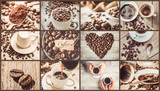 Fototapeta Kawa jest smaczna - collage many pictures of coffee.  