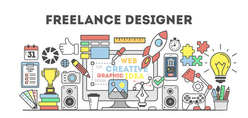 Wall Mural - freelance designer illustration.