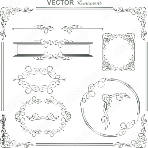 シルバーメタリックのフレーム クラシカルオーナメント 飾り罫 飾り囲み 囲み罫 Hand Drawn Ribbon Vector Buy This Stock Vector And Explore Similar Vectors At Adobe Stock Adobe Stock