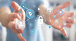 © sdecoret - Businessman using antivirus to block a cyber attack 3D rendering