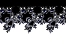 Black White Fractal Flowers Shape With A Copy Space