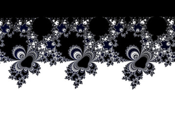 black white fractal flowers shape with a copy space