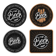 Set Of Coasters For Beer, Bierdeckel, Beermat For Bar, Pub, Beerhouse.