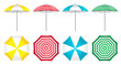 Colorful beach umbrellas set. Vector illustration