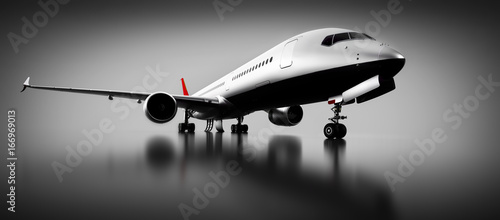 Passenger airplane in studio or hangar. Aircraft, airline Fototapet