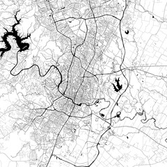 Poster - Austin Monochrome Vector Map