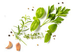Selectionof herbs and spices, isolated