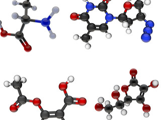 Abstract model molecule background. 3D rendering illustration.