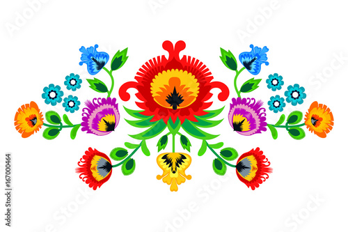 Dekoracja na wymiar  haft-ludowy-ornament-z-kwiatami-tradycyjna-autentyczna-polska-dekoracja-wzornicza-wycinanka
