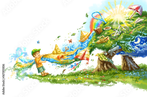 Fantastic illustration about the summer passing