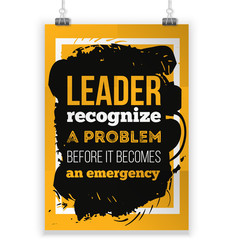 Wall Mural - Leader recognize the problem. Inspirational motivational quote about leadership. Creative poster for wall