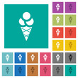 Ice cream square flat multi colored icons