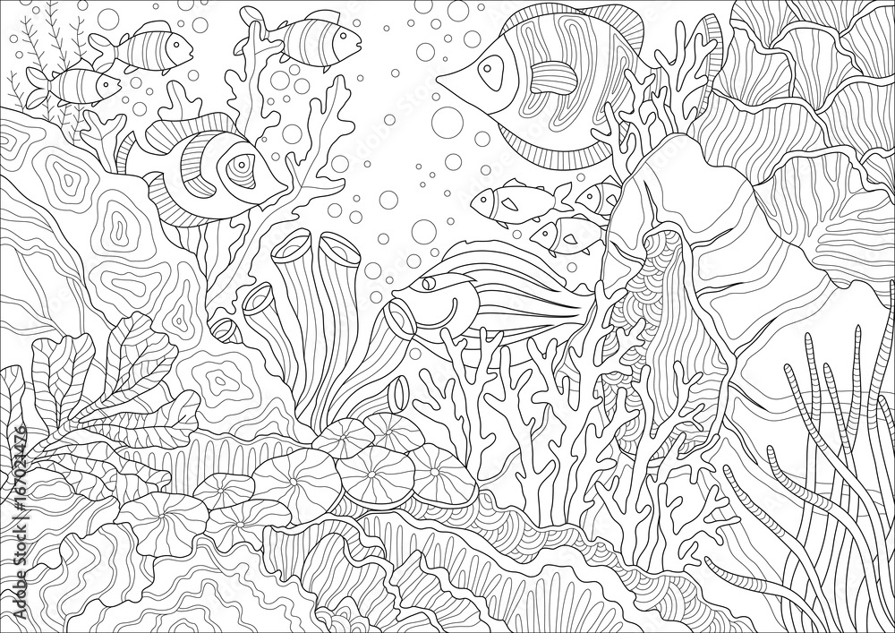 Coral Reef graphic vector illustration Stock Vector | Adobe Stock