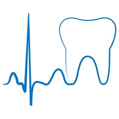 Wall Mural - Logo for the dental clinic office, the impulse turning into a tooth molar