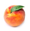 Sweet peach with water drops.