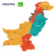 Pakistan - map and flag – illustration