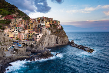 Wall Mural - Manarola village in Cinque Terre at dusk